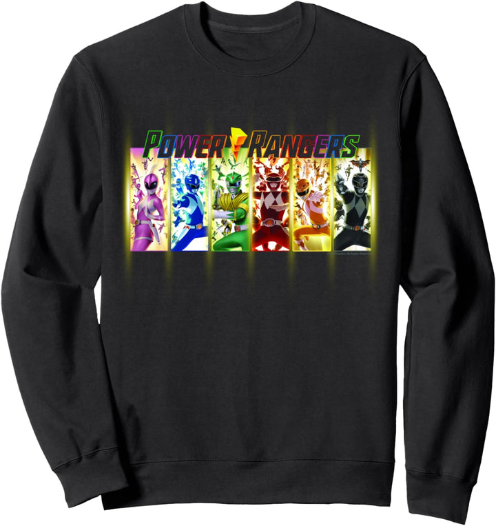 Power Rangers Action Lightning Rainbow Panel Portraits Sweatshirt
