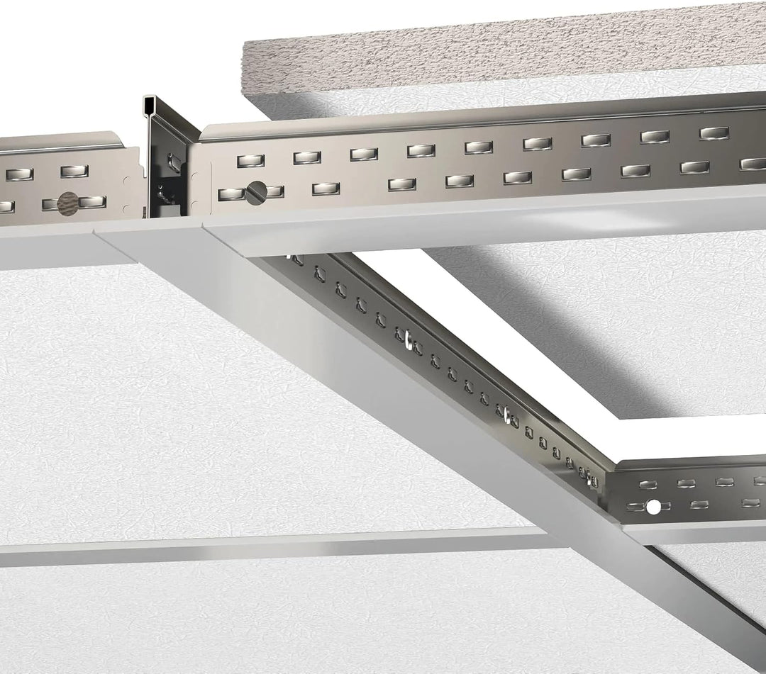 CALGARY | 10-er Set Deckenplatten | Weiss Deckenpaneele | 59,5 x 59,5 cm | Dicke 15 mm | Oberfläche: