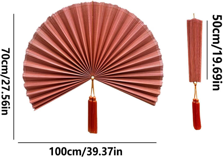 Fächer-Dekorationen für die Wand, 100 cm, hängbar, zusammenklappbar, mit Quaste, dekorative Faltfäch
