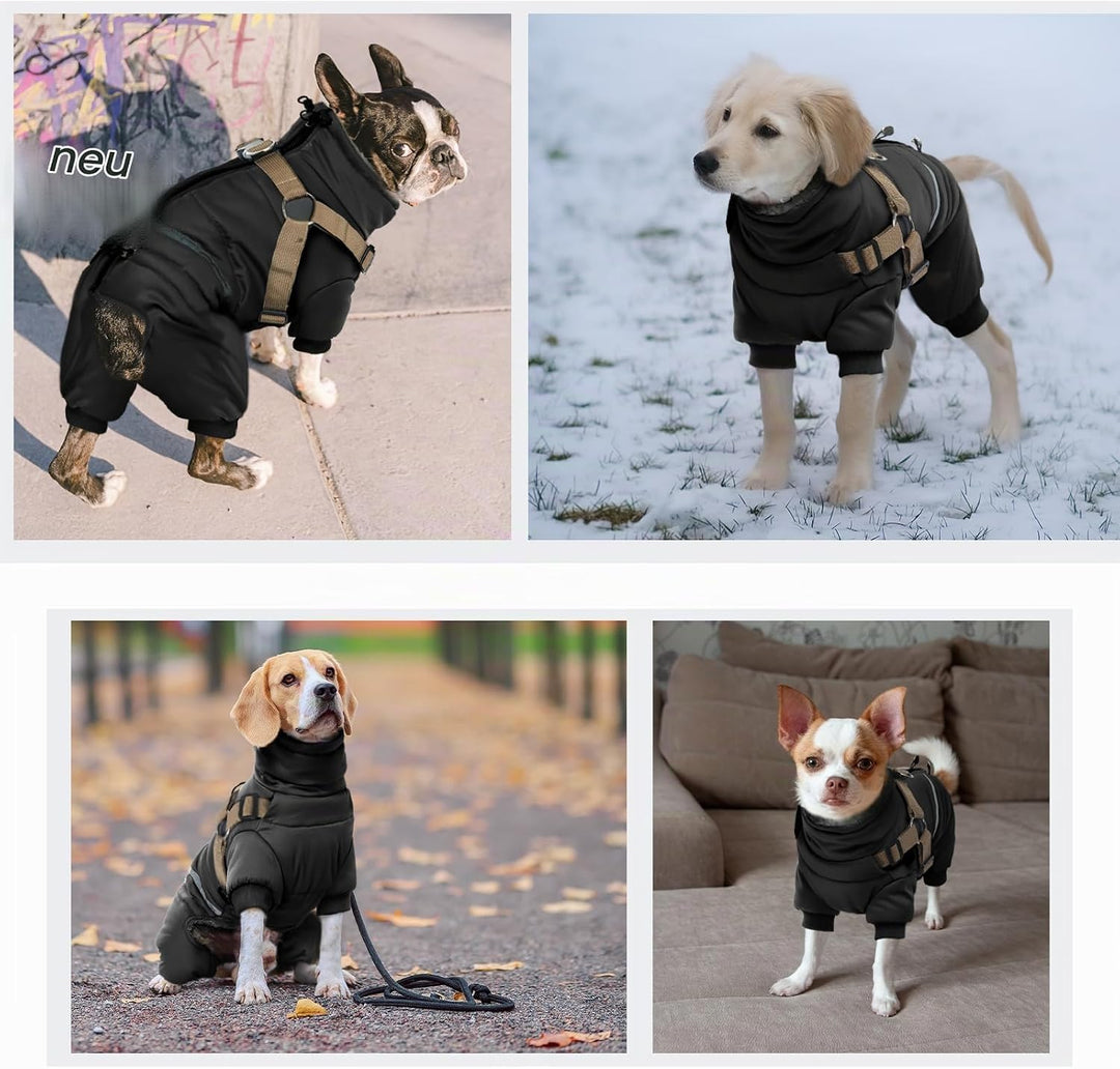 Hundemantel Mittelgrosse Hunde, Hunde Wintermantel mit Geschirr Hundeweste Winter Hundemantel Reflek