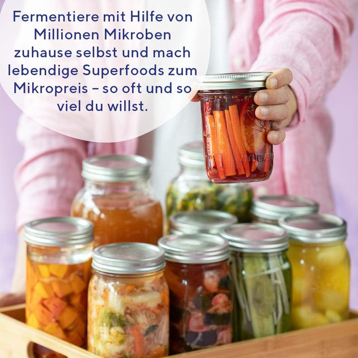 Fairment Starterkit Fermentation - Fermente einfach Selbermachen - enthält Fermentiergläser, Glasgew