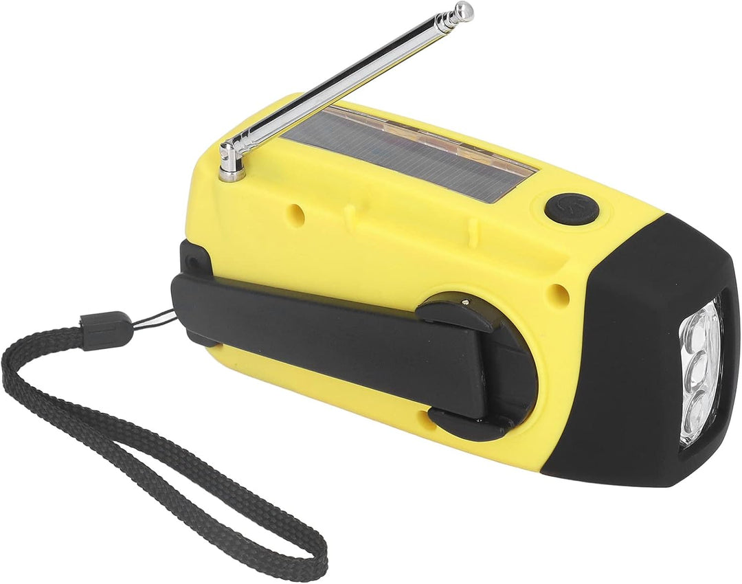 ASHATA Emergency Solar Radio, Notfall-Wetterradio Handkurbel FM/AM/WB NOAA mit Solarladung und Tasch