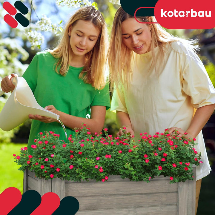 KOTARBAU® Blumenkasten - 60 x 39 x 30 cm - Pflanzkasten mit Vlies - Pflanzkübel gross aussen - Balko
