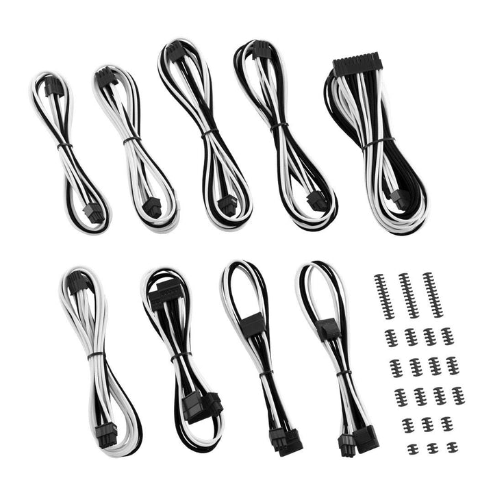 CableMod Classic ModMesh C-Series Cable Kit Corsair AXi, HXi &amp; RM - schwarz/weiss, Schwarz/Weiss