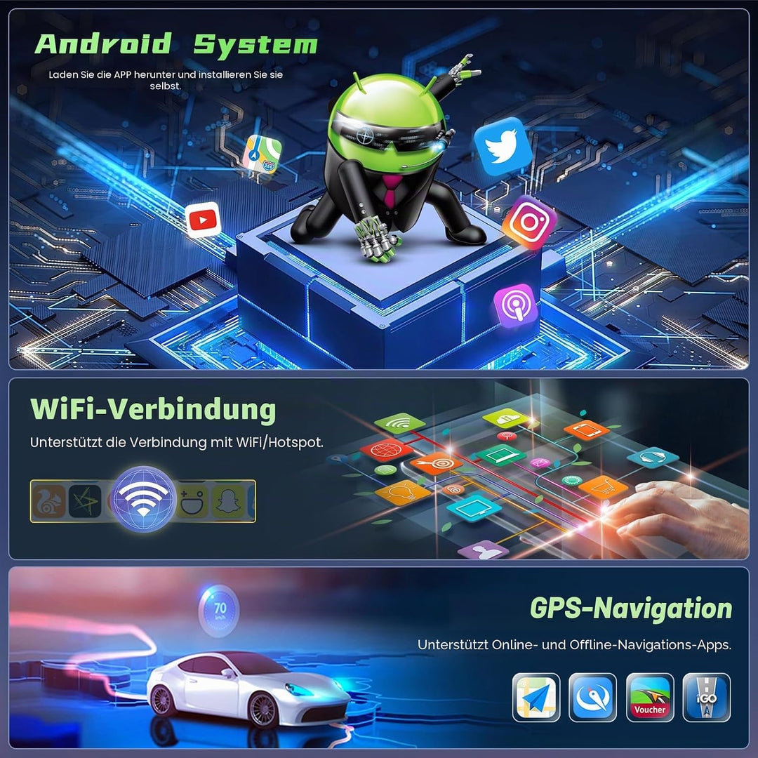 Hikity Autoradio für Toyota Corolla 2000-2006 7 Zoll Wireless CarPlay GPS