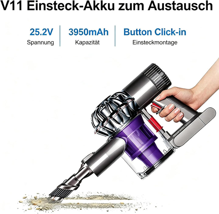 V11 SV17 SV15 Akku für Dyson, 3950mAh 25.2V V11 Ersatz Click-in Akku, kompatibel mit SV15/SV17/Absol