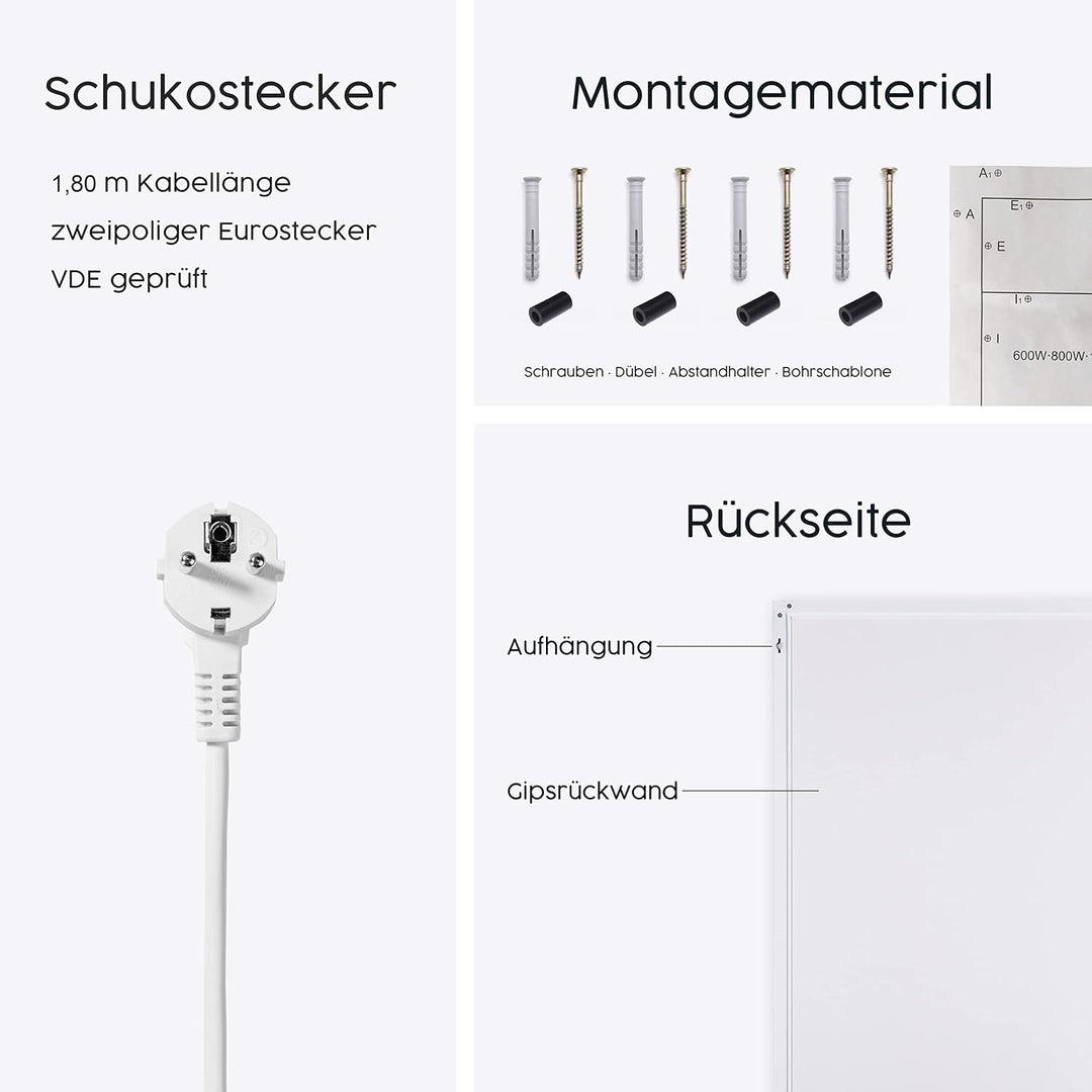 IH Engineering BV Bildinfrarotheizung 450 Watt - weisser Rahmen - 5-12 m² D017. Ausblick Bei Nacht c