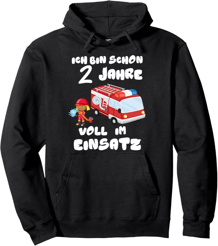 2. Geburtstag Feuerwehrauto Jungs Mädchen Firefighter Jungs Pullover Hoodie