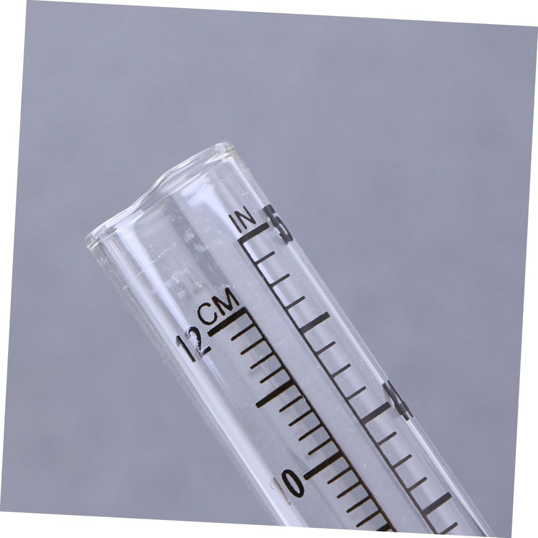 Happyyami Glas Regenmessrohr 12cm für Hof und Garten, Flacher Boden