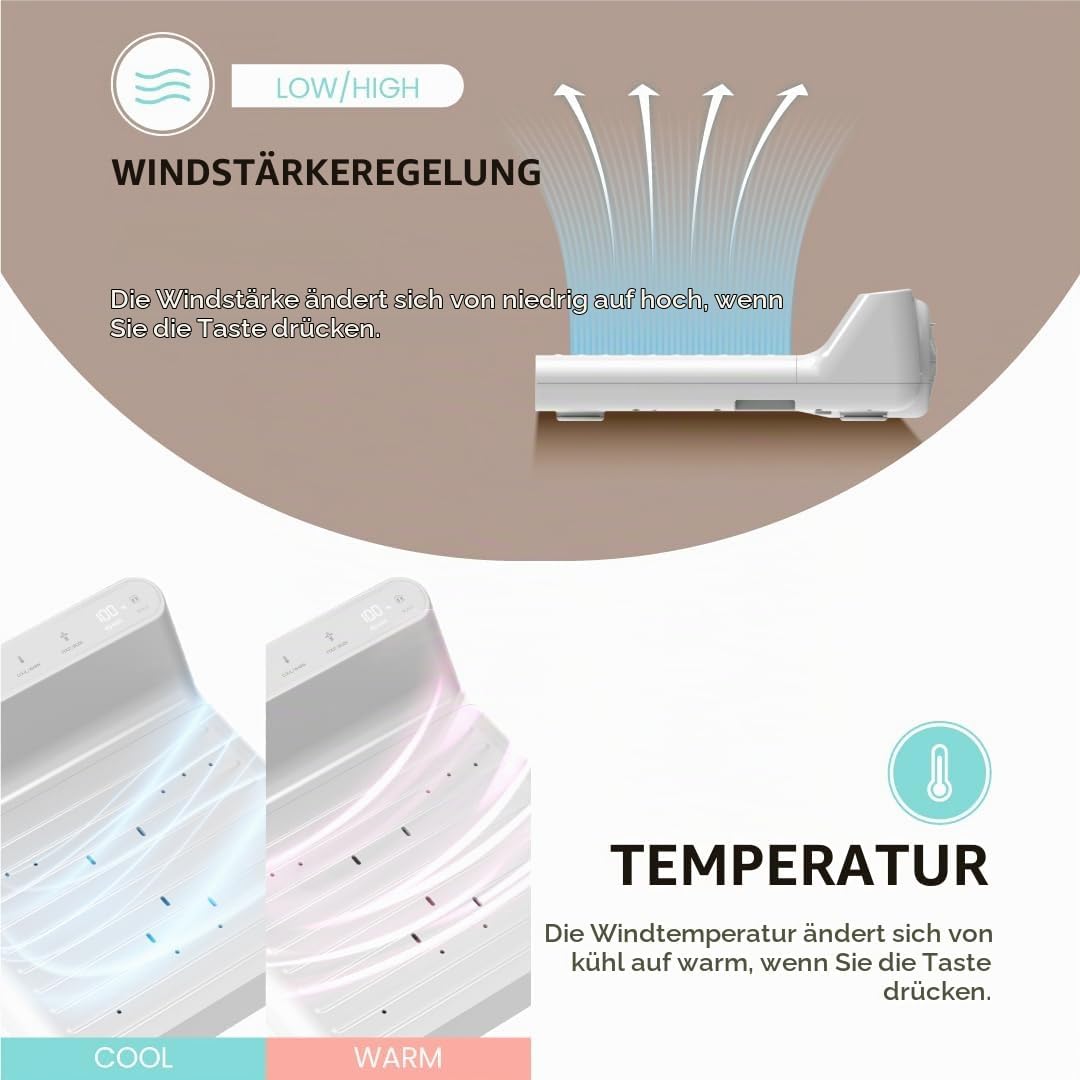 VOVO STYLEMENT BD-7700W Body &amp; Foot Dryer, Made in Korea, Temperature &amp; Wind Volume Controlled Dryer
