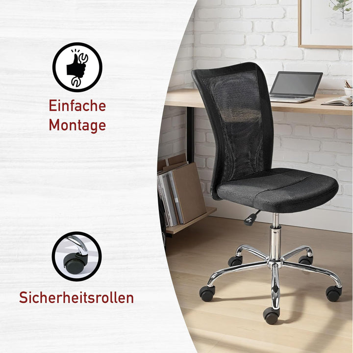 Inter Link - Kinderschreibtischstuhl - Ergonomischer Drehsessel - Höhenverstellbar - Verchromter Met