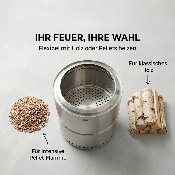 Heat Rokfri Rauchfreier Feuerkorb - Rauchfreie Feuerschale - Feuerstelle 40 cm - Fire Pit Outdoor -