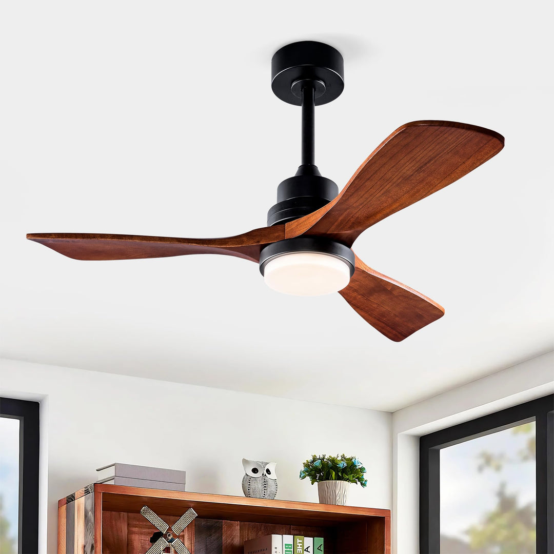 Gecheer 42-Zoll Deckenventilator mit Licht, 6-Stufen-FB, reversibel, energiesparender DC-Motor, 3 Fa