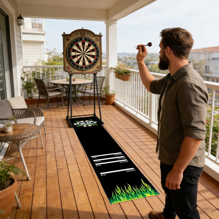 Dartmatte Mit 4 Abwurfdistanzen – 300 Cm X 62cm Dartteppich Dart Teppich Rutschfeste Gummimatte Für