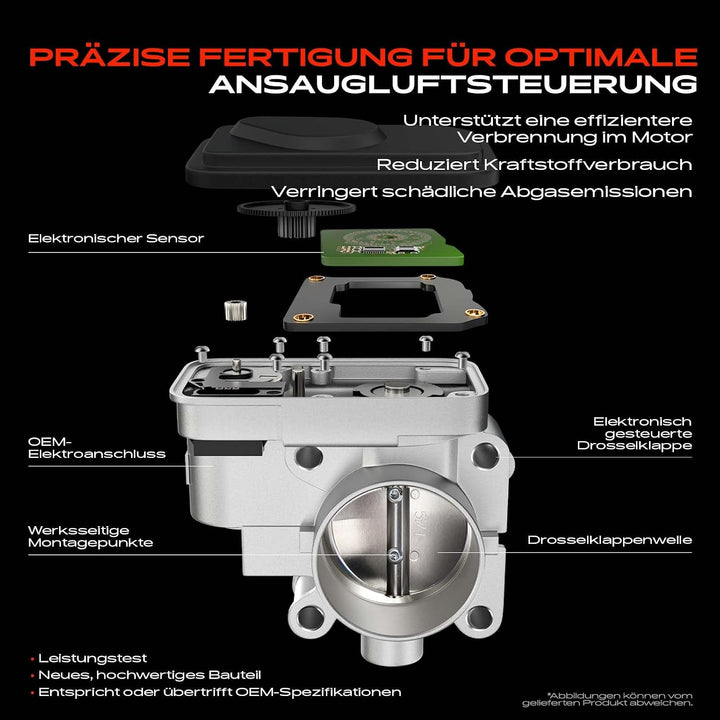Frankberg Drosselklappenstutzen für Octavia I 1U2 B-o-r-a 1J2 Golf IV 1J1 New Beetle 1C1, 9C1 2.0 Be