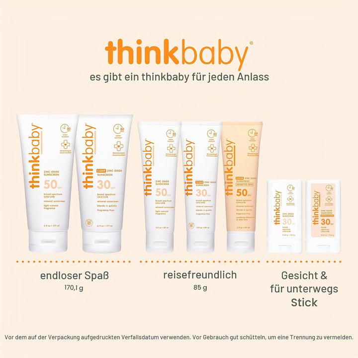 Thinkbaby Sunscreen - Safe - Baby - Spf 50 Plus - 6 Oz