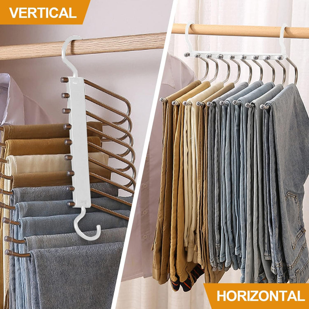 Ronronner 9 in 1 Hosenaufhängung, 2 Stück Hosenbügel Klemmbügel, Hosenkleiderbügel, Kleiderbügel Hos