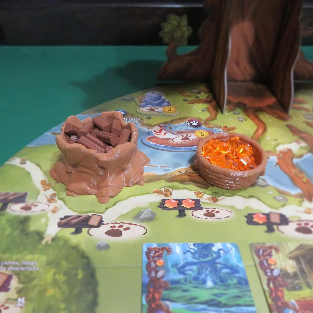 Ressourcencontainer für Everdell | Thematisches Zubehör für Brettspiele | Packung mit 6 Stück aus Bi