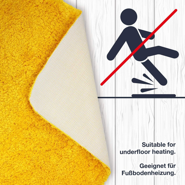WohnDirect Badematten Set - WC Vorleger (45x45cm), Badematte (60x100cm) - rutschfest waschbar Badezi