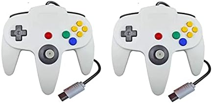 2 Controller Für Nintendo 64 N64 Farbe nach Wahl Kabelgebunden Gamepad Joypad (2X Weiss), 2x Weiss