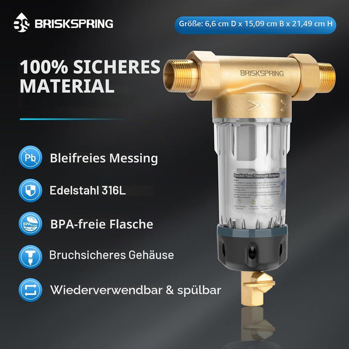 Wasser Vorfilter Sedimentfilter mit Schaber, Spin Down Sedimentfilter für Brunnenwasser, 300 Mikron,