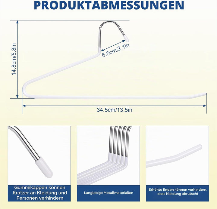 12er-Pack Hosenbügel, Kleiderbügel Hosen mit Offenen Enden