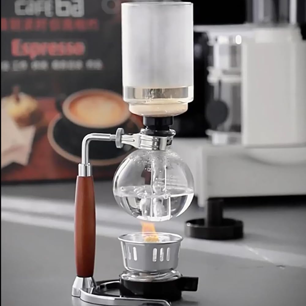 Rustikaler Siphon mit Holzgriff für 5 Tassen