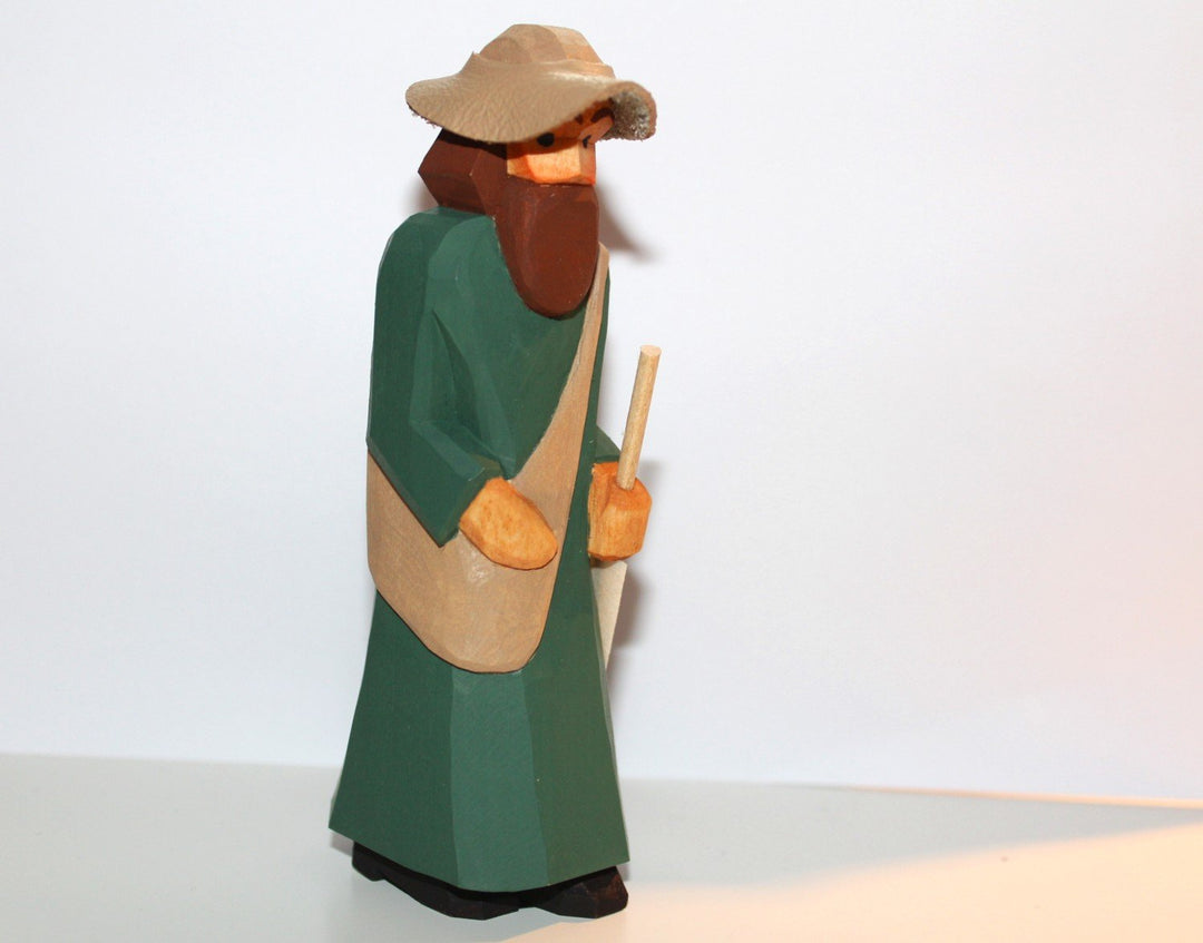 Pilger mit Hut mit Baumwollbeutel Krippenfigur