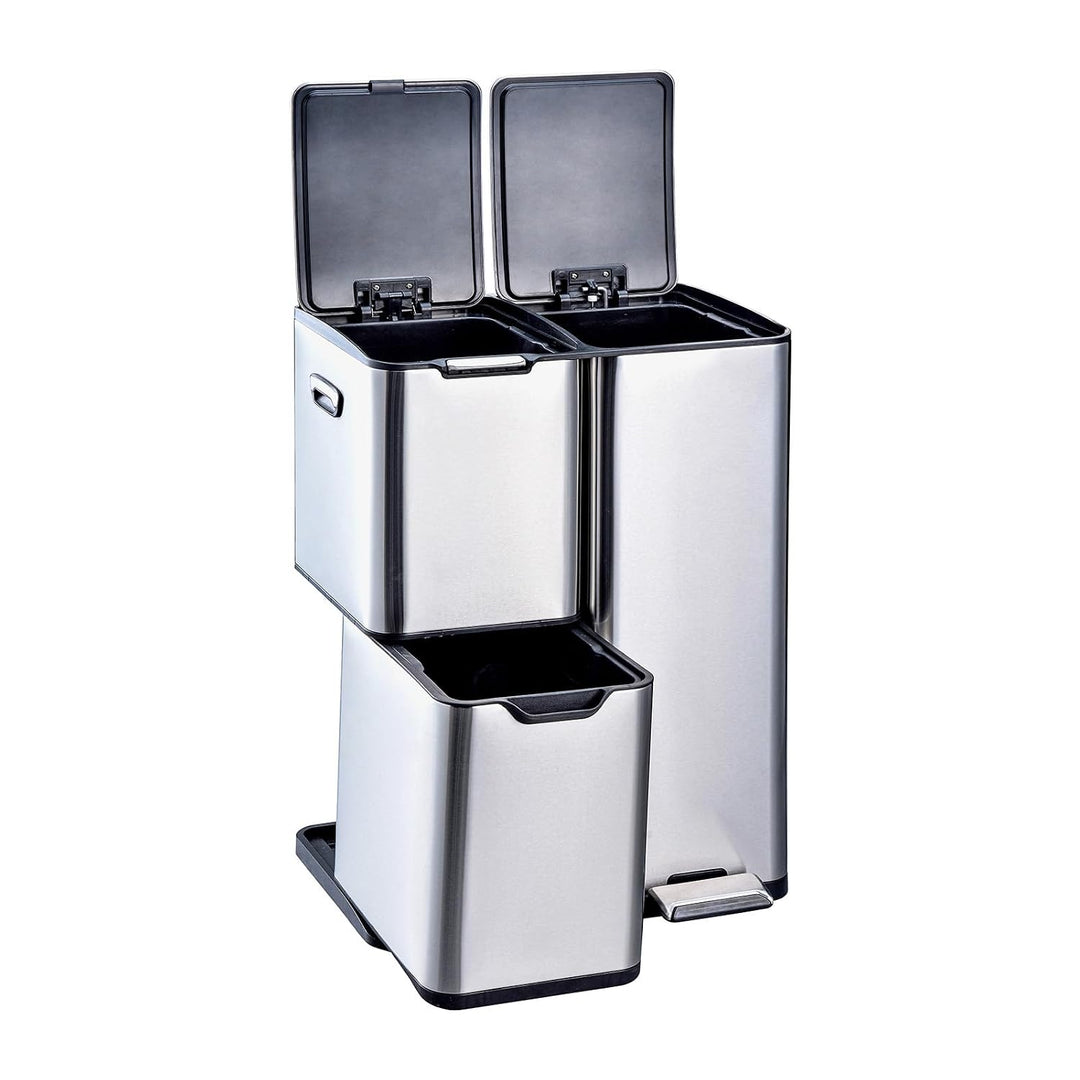 HTI living Abfalleimer Mülltrennsystem mit 3 Behältern Mülleimer 60 Liter