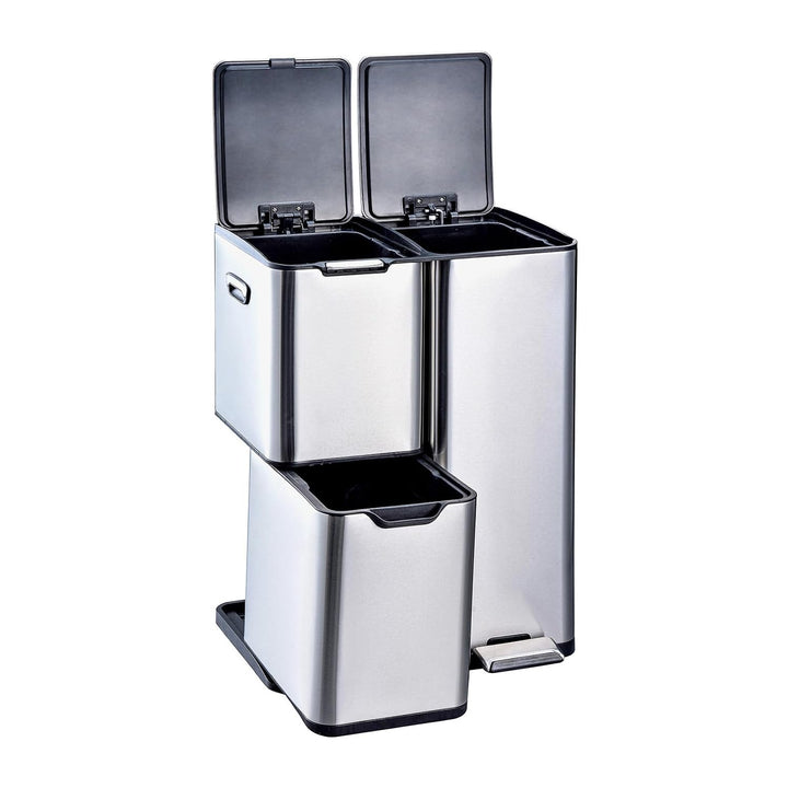 HTI living Abfalleimer Mülltrennsystem mit 3 Behältern Mülleimer 60 Liter