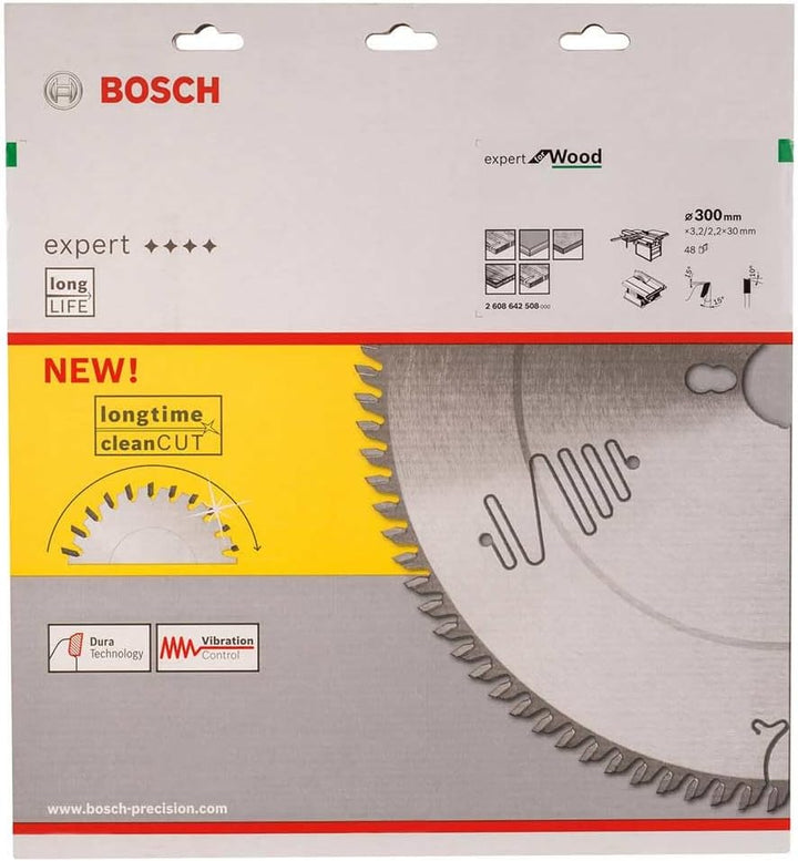Bosch Professional Kreissägeblatt Expert für Wood, 300 x 30 x 3,2 mm, 48, 2608642508, 300 x 30 x 3,2