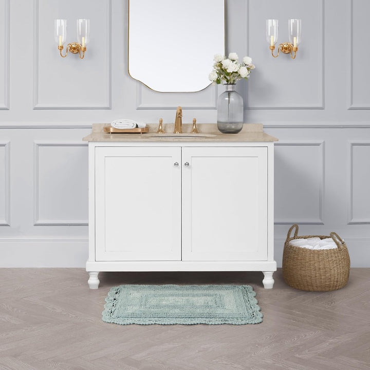 Laura Ashley Badvorleger, gehäkelt, Baumwolle, 43 x 61 cm, Aquamarin Aqua 17x24, Aqua 17x24