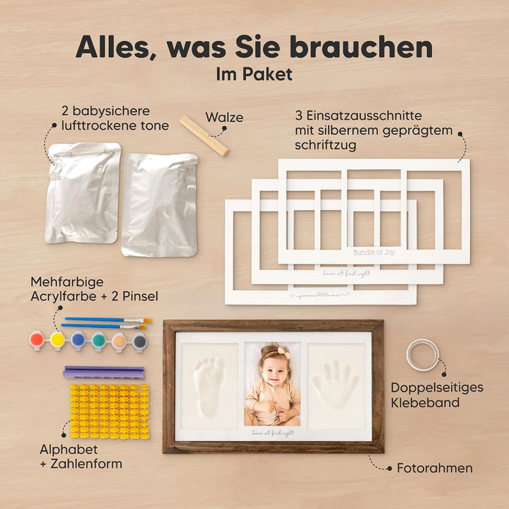 KeaBabies Baby Handabdruck Und Fussabdruck Set - Ton Handabdruck Andenken Rahmen, Neugeborenen Kinde