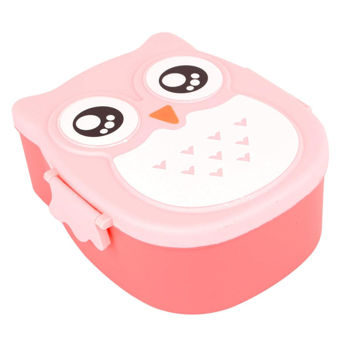 Tragbare Cartoon Eule Lunchbox, Kunststoff, 900ml, Mikrowellengeeignet, mit Löffel und Gabel, 16x14x