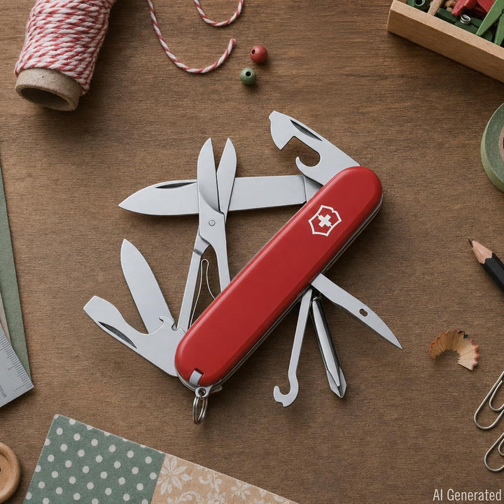 Victorinox Schweizer Taschenmesser Super Tinker, Swiss Army Knife, Multitool, 14 Funktionen, Klinge,