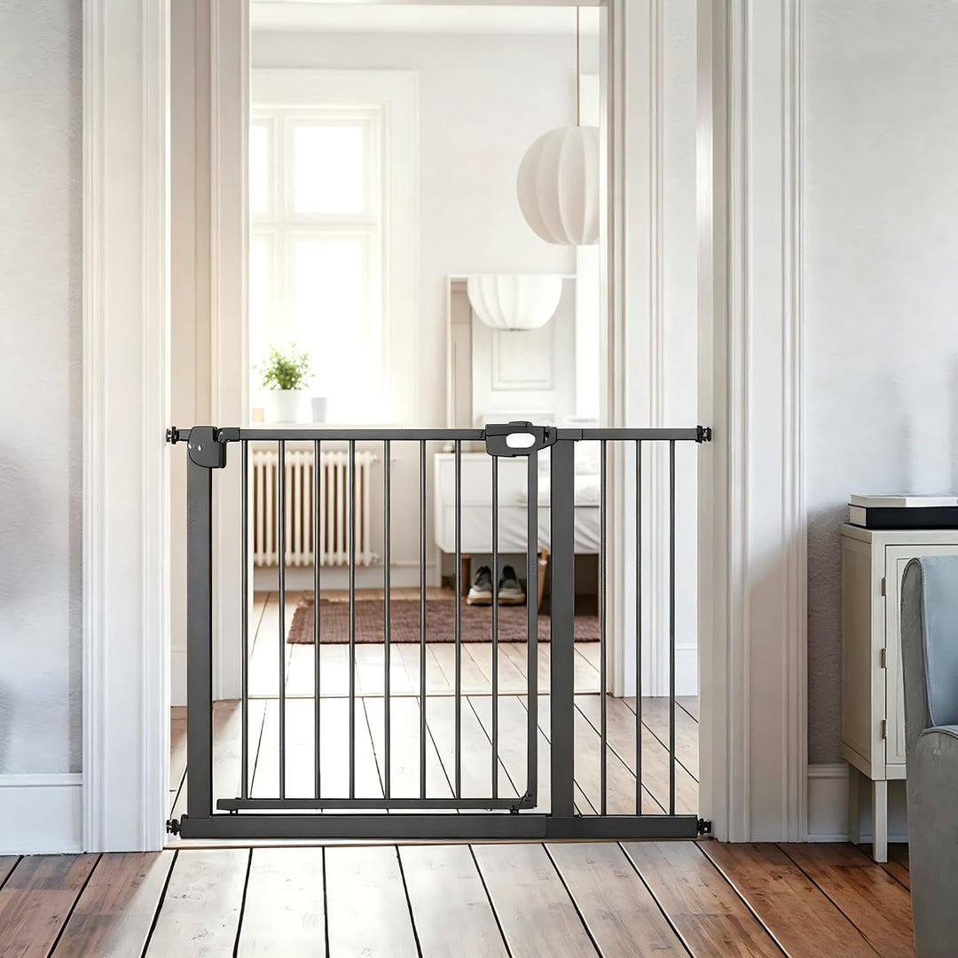 YRHome Türschutzgitter Treppengitter ohne Bohren für Breiten 105-115 cm,180° beidseitig öffnen Autoc
