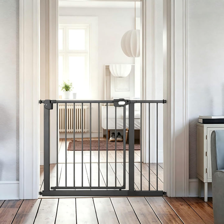 YRHome Türschutzgitter Treppengitter ohne Bohren für Breiten 105-115 cm,180° beidseitig öffnen Autoc