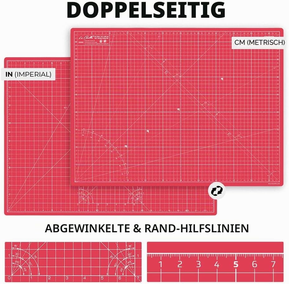 La Canilla Schneidematte A1 Selbstheilend (60x90 cm - 36x24") Cutting Mat Schneideunterlage für Bast