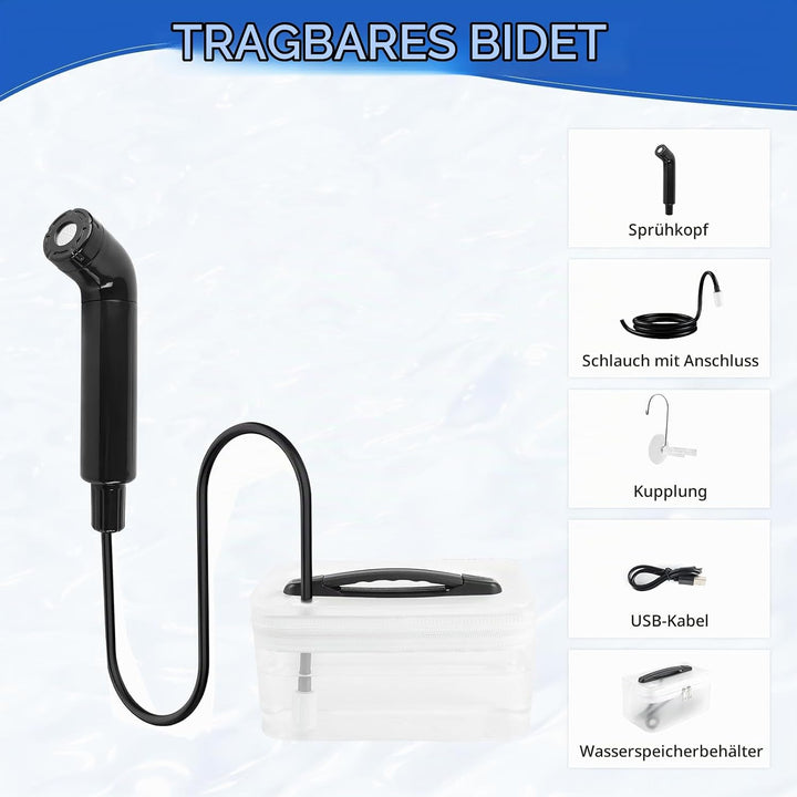 Portable Bidet, 2.3LElektrisch Bidet, Reise Bidet Handbrause | Bidet Portátil, 3 Modu Presaun Bee ni