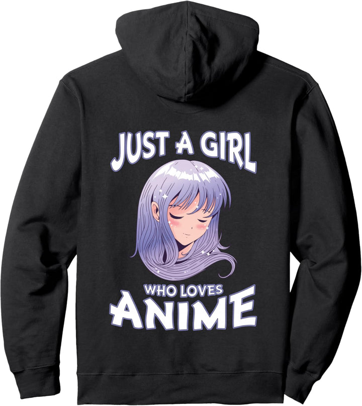 Just A Girl Who Loves Anime Geschenke für Teen Mädchen Merch Pullover Hoodie