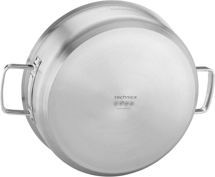 TECHNICA Topf Induktion 11,2 l – Kochtopf Gross ⌀360 mm aus Edelstahl mit Deckel – Kapselboden – Für