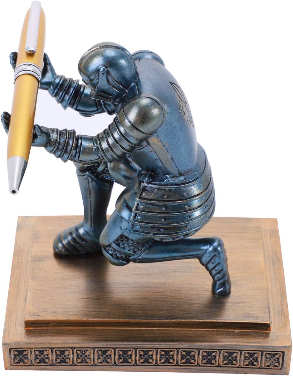 NCQIXIAO Knight Stifthalter, Schreibtisch-Ornament, Kunstharz, Stifthalter, Schreibtischzubehör und