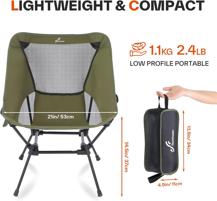 Sportneer Campingstuhl Faltbar Camping Stuhl Tragbarer Campingstühle 150Kg Faltstuhl Ultraleichter P