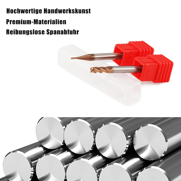 5 Stück VHM Fräser Schaftfräser Hartmetal, AlTiN beschichtet 55 HRC 4 Schneiden, bohren, fräsen, sch