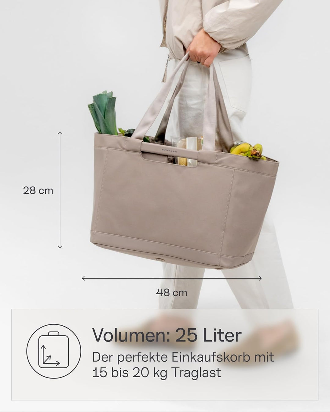 Kapten &amp; Son Vaasa Einkaufskorb faltbar Muted Rose 25 L | Korb Rosa stabil | Inklusive Einkaufswagen