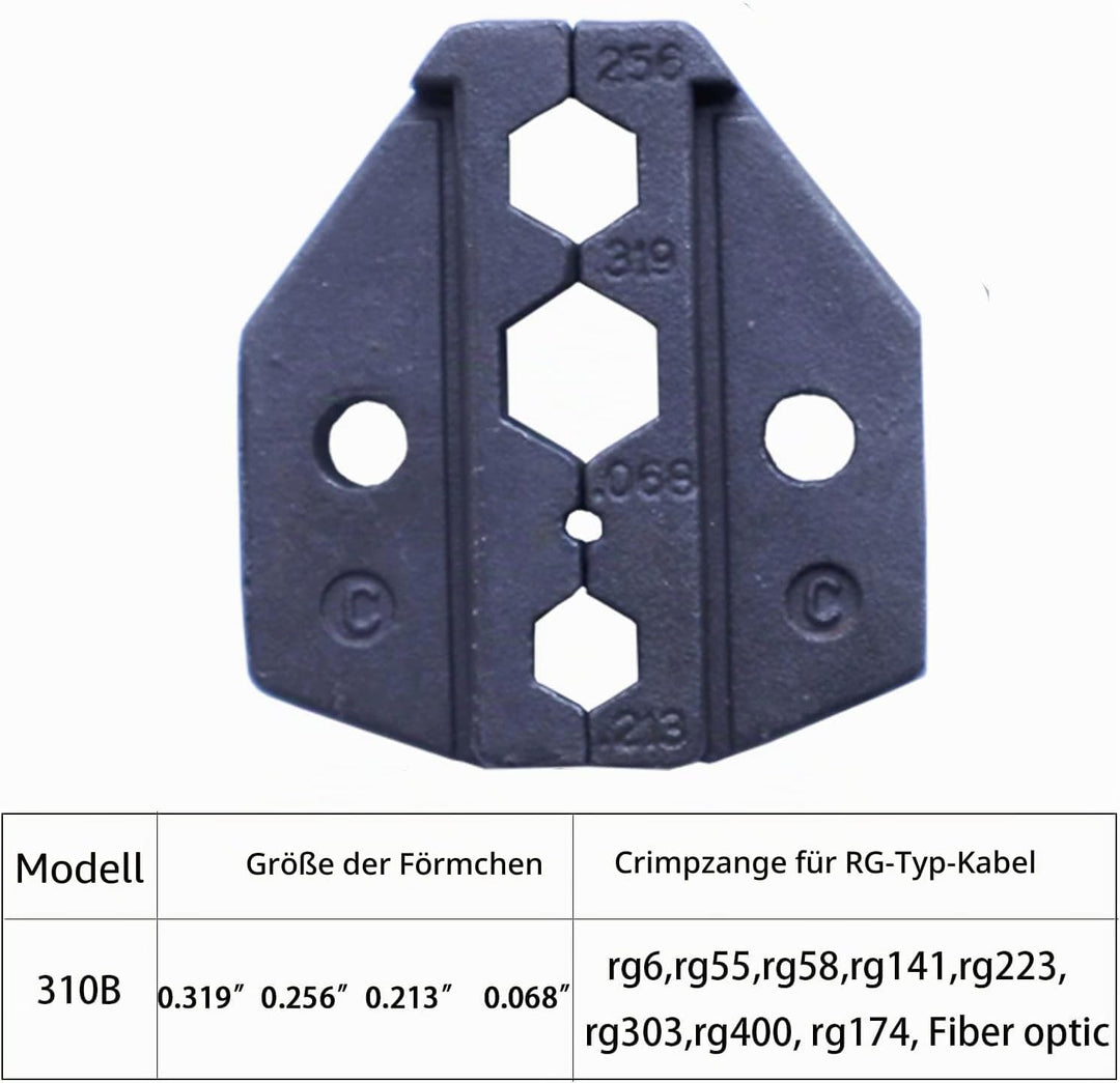 Nikang Crimpzange Set mit 4 Wechselbacken für Koax Stecker, Koaxialkabel Presszange für BNC TNC SMA