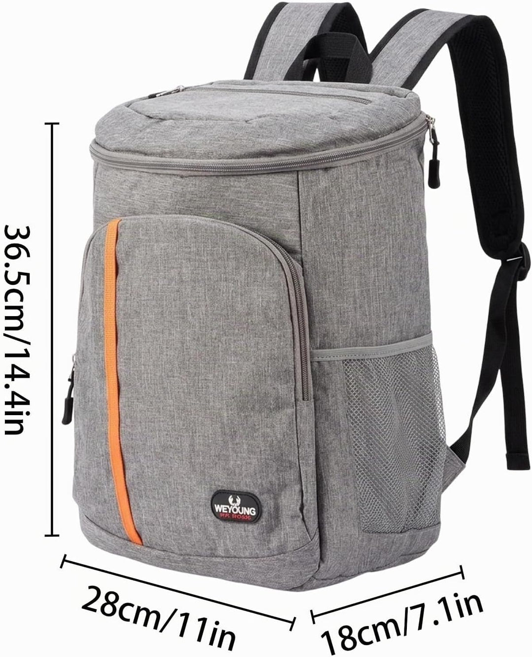 28L Kühlrucksack Thermorucksack Isoliert, Picknickrucksack mit Auslaufsicherem PEVA-Innenfutter, Küh