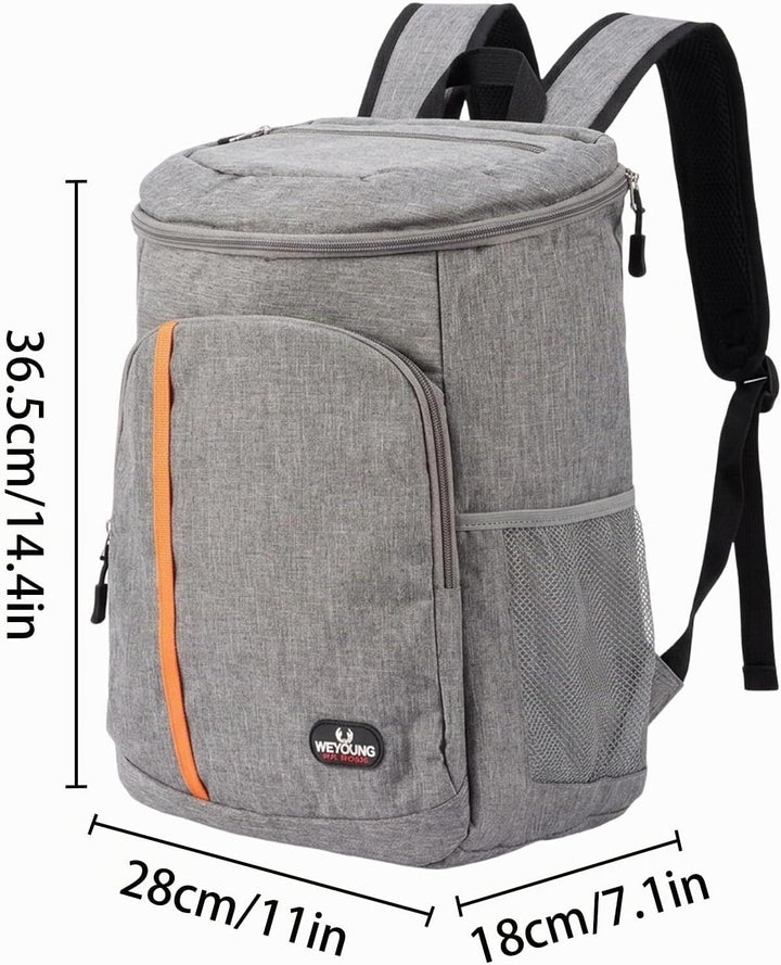 28L Kühlrucksack Thermorucksack Isoliert, Picknickrucksack mit Auslaufsicherem PEVA-Innenfutter, Küh