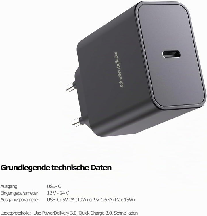 2X Für Samsung USB Typ C Ladegerät mit Datenkabel USB C Ladekabel Schnellladeadapter für Samsung Gal
