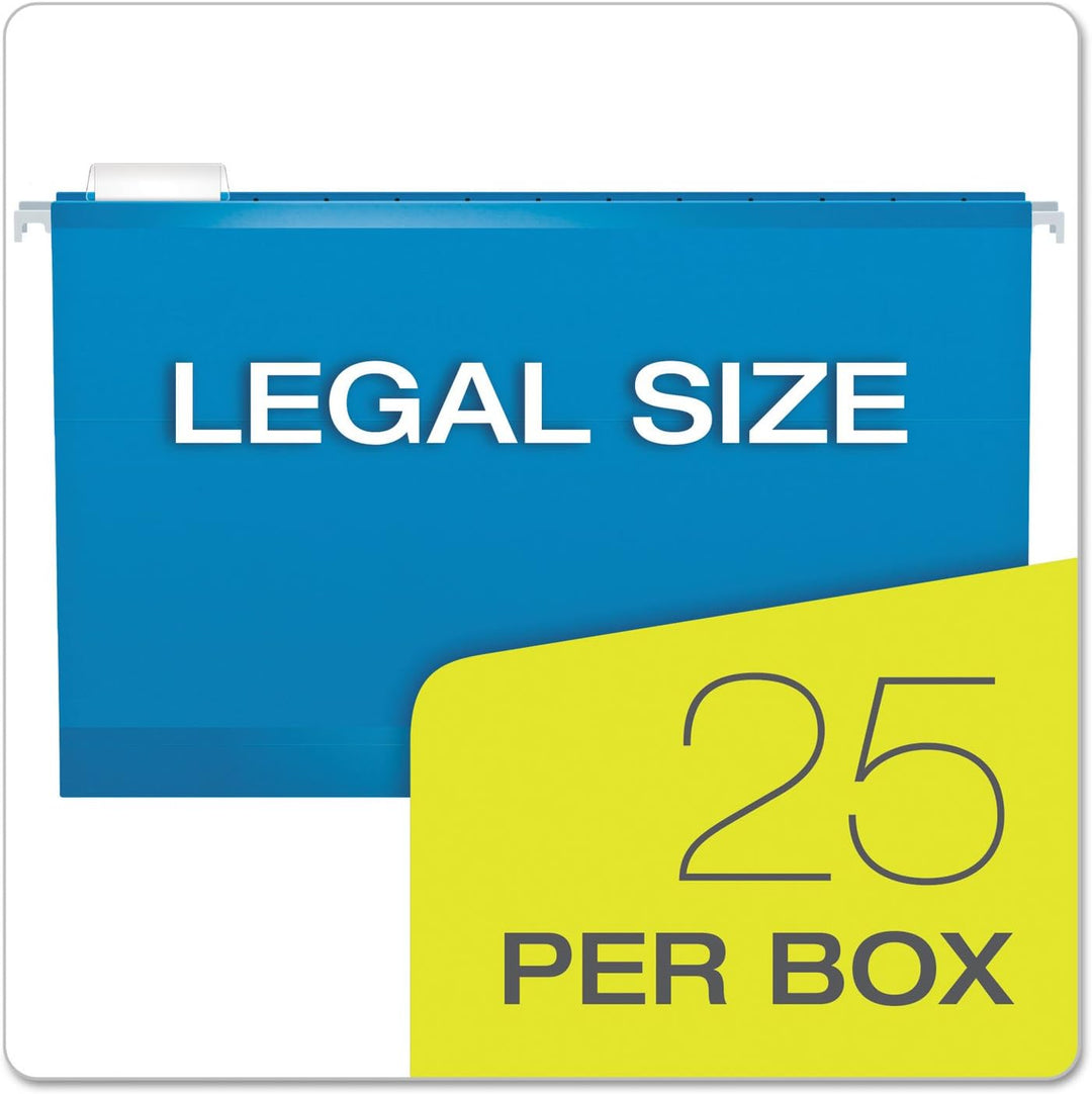 Pendaflex 04153X2 BLU Extra Capacity Verstärkte Hängemappen, 5,1 cm, legale Grösse, Blau, 1/5 Schnit